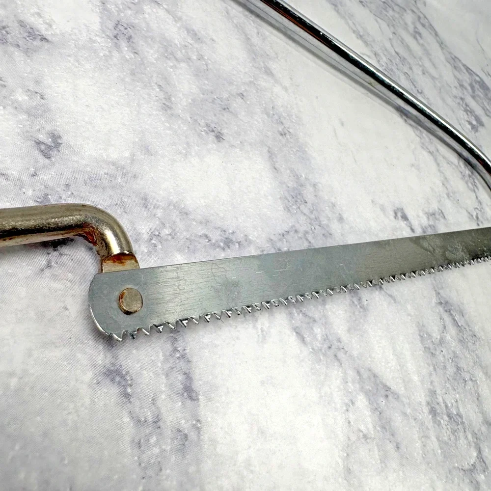 Vtg Retro MCM Bakelite Handle Frozen Food Poultry Meat Bone Kitchen Saw Knife